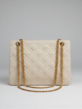 Chanel Mademoiselle Bijoux Chain Cream Cloth Shoulder Bag